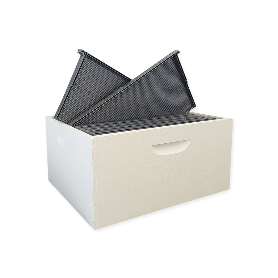 10F F/Depth Premium Finger Joint Box - Assembled Hot Wax Dipped & Painted plus 10 F/Depth Beemax Plastic Frames