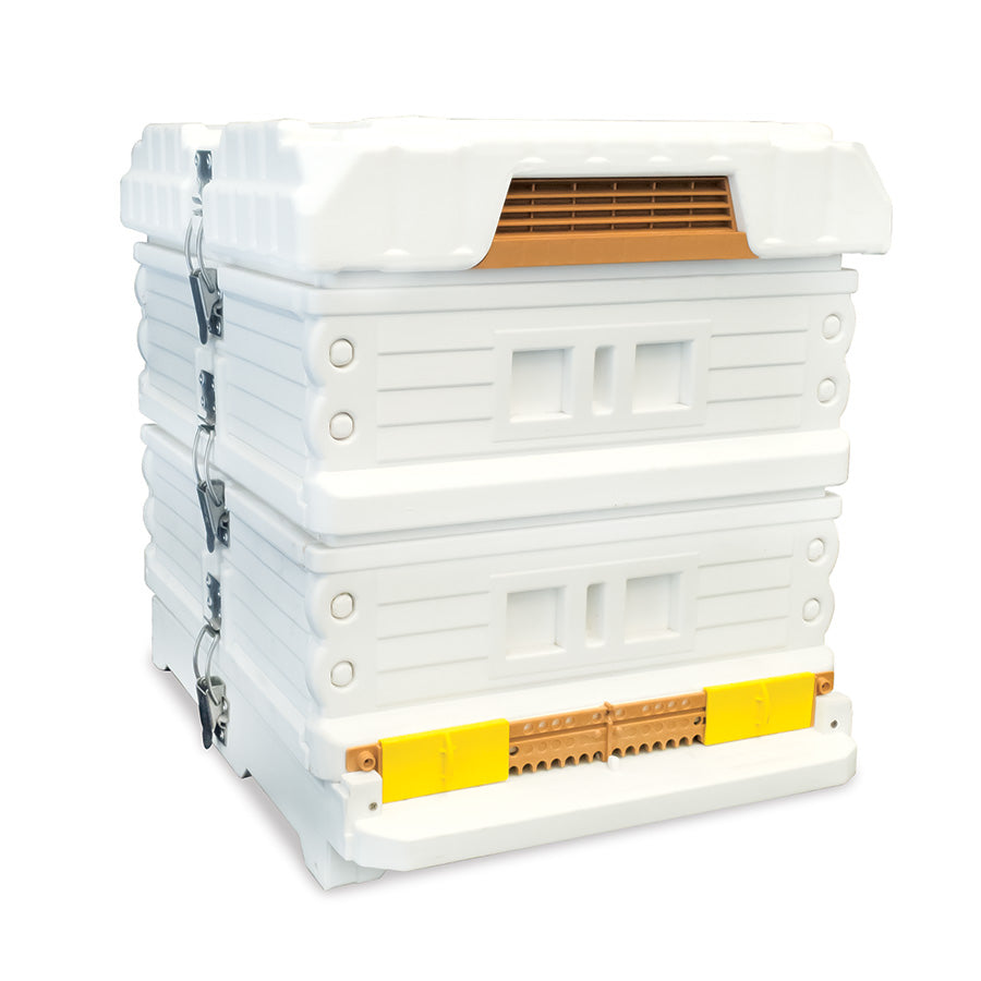 Apimaye 10F Manley Brood/Super 20 Assembled 4-Wire Wood Frames with Wax Foundation